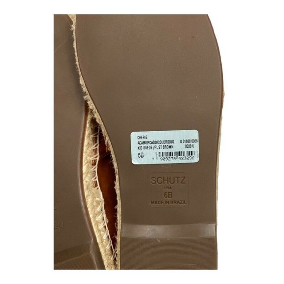 NEW Schutz Cherie Embellished Cap Toe Espadrille Embroidered Pumpkin Rust 6 - Picture 8 of 8